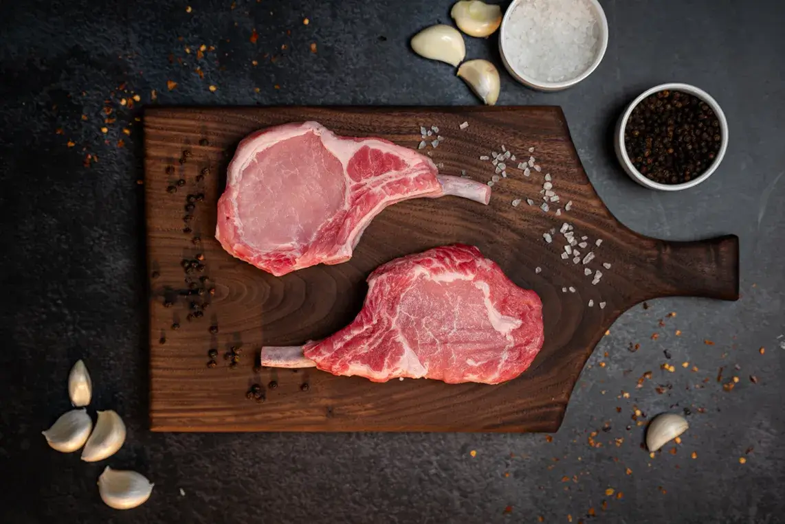 Sweet-Heat Hot Honey Coleman Pork Chop 2 bone in pork chops |